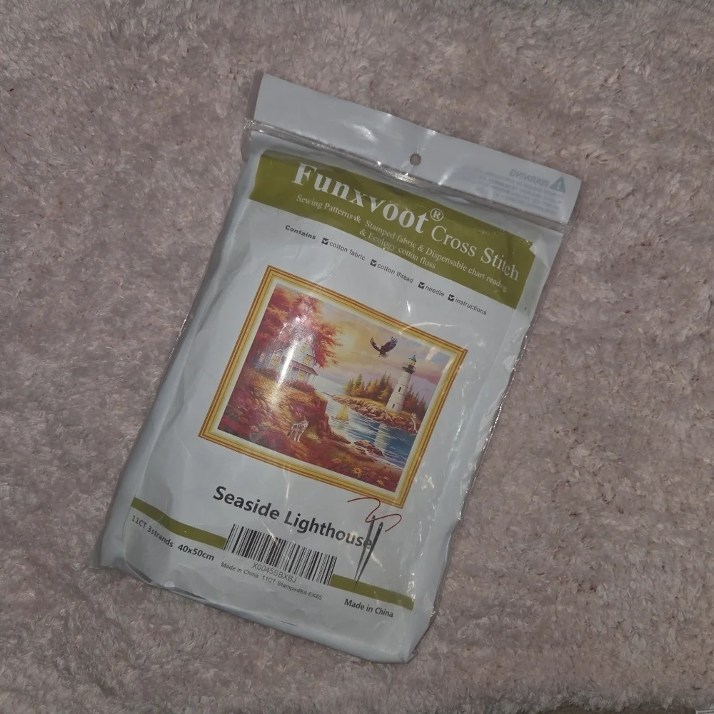 Funxyot Seaside Lighthouse Cross Stitch Kit - NEW
